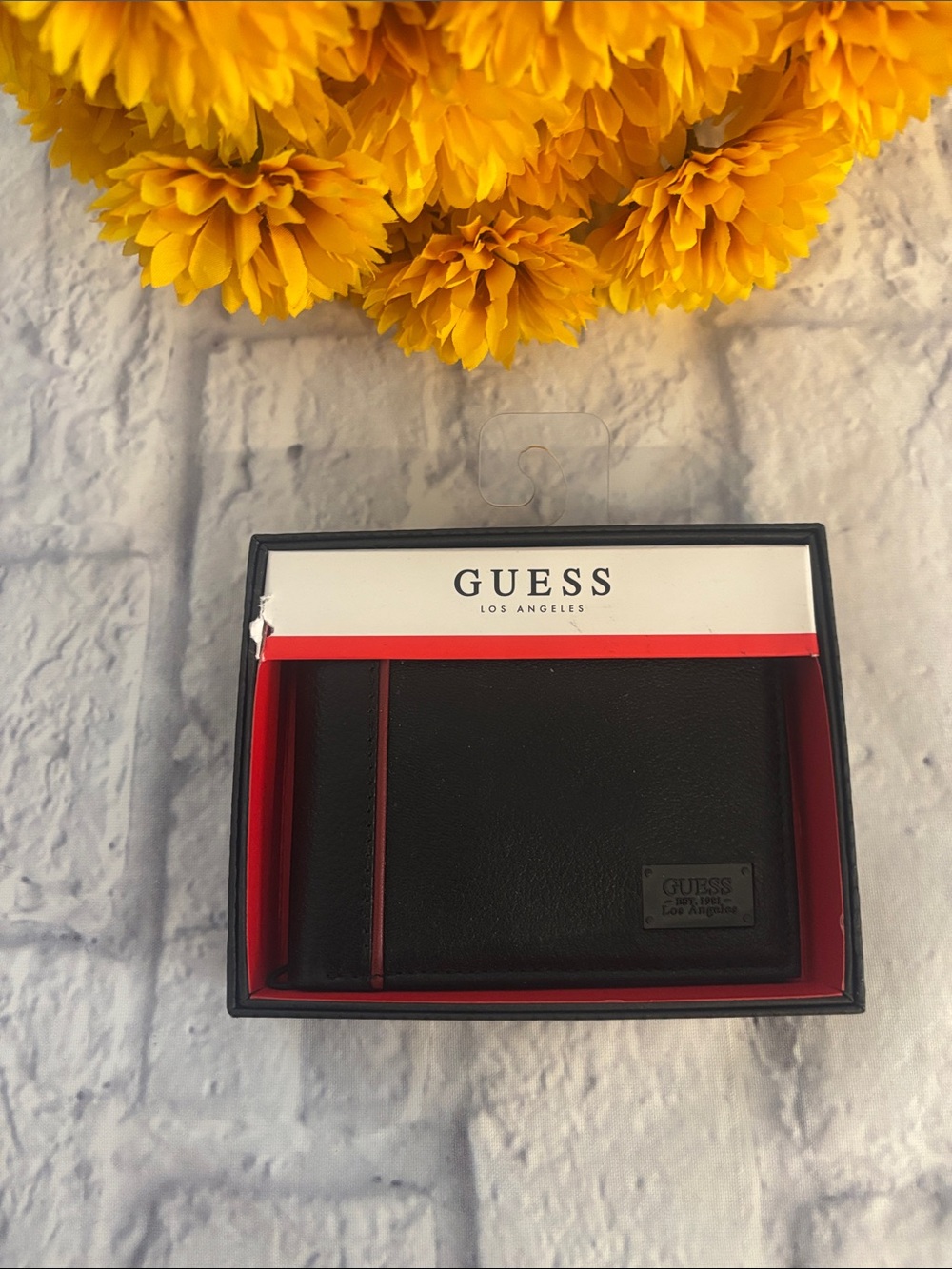 GUESS Black Leather Bi-Fold Wallet